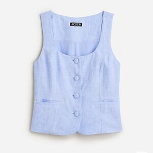 NWT J.Crew Scoopneck linen-blend vest  16